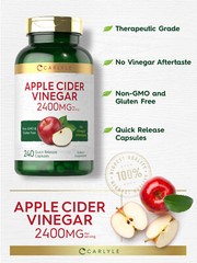 Apple Cider Vinegar Capsules 2400mg | 240 Count | Non-GMO | by Carlyle