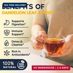 Dandelion Leaf & Root Herbal Tea-Caffeine-free, 50 Teabags | Dandelion Tea Bags