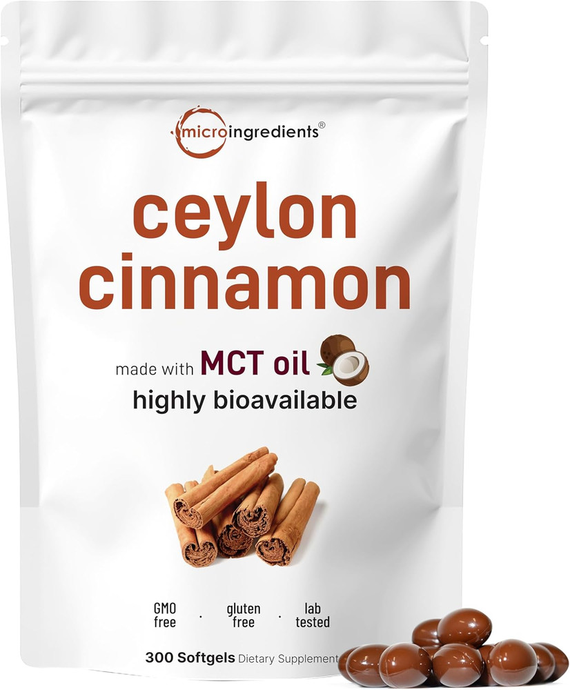 Micro Ingredients Ceylon Cinnamon | 300 Softgels with MCT Oil | Highly Bioavaila