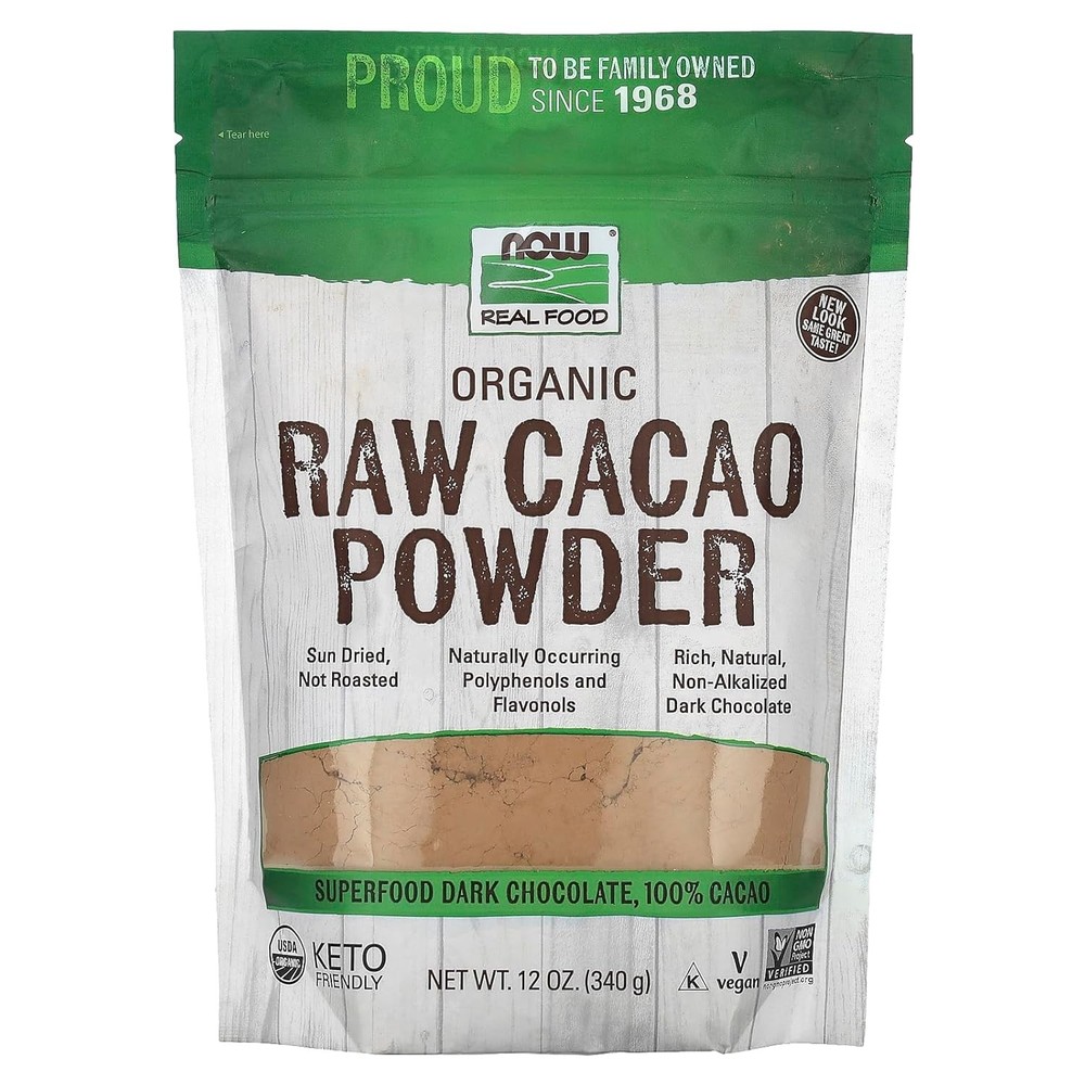 NOW Foods, Organic Raw Cacao Powder, with Polyphenols 12 Ounce (Pack of 1)
