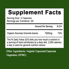 Soursop Graviola Capsules – Digestive, Immune & Respiratory Support, 120ct