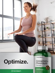 Cinnamon Capsules 2500mg | 250 Count | with Chromium & Biotin | by Horbaach