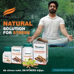 Himalaya Ashwagandha 60 Tablets 100% Pure Root Extract Herbal Supplement