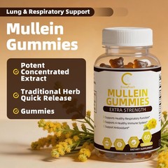 3X Mullein Leaf Gummies 200mg Support Respiratory System Health Lung Cleansing