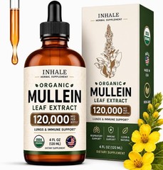 Mullein Drops for Lungs – USDA Organic Mullein Leaf Extract for Lungs & Bronchia