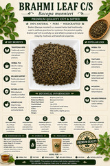 Brahmi Leaf C/S | Bacopa monnieri | Wild Crafted | Premium | Herbal Tea | Fresh
