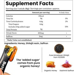 Better Alt Pure Himalayan Shilajit Sticks with Organic Honey, Saffron | Easy…