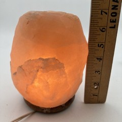 Himalayan Rock Salt Crystal Lamp, 7 Inches Tall Soft Calm Light Orange Hue 6.7lb