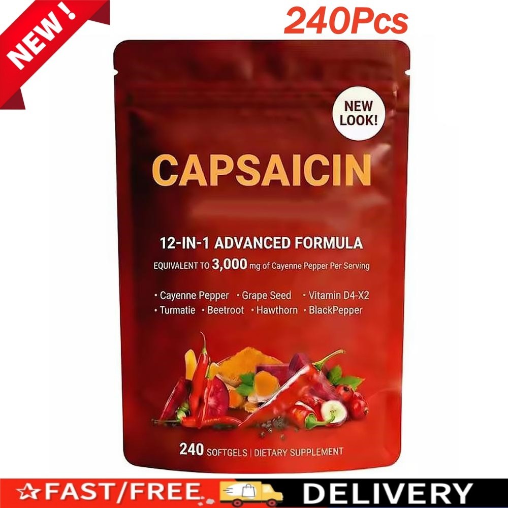 Capsaicin Vein – Cayenne Pepper Supplement, Softgels Supports Leg Power 240Pcs