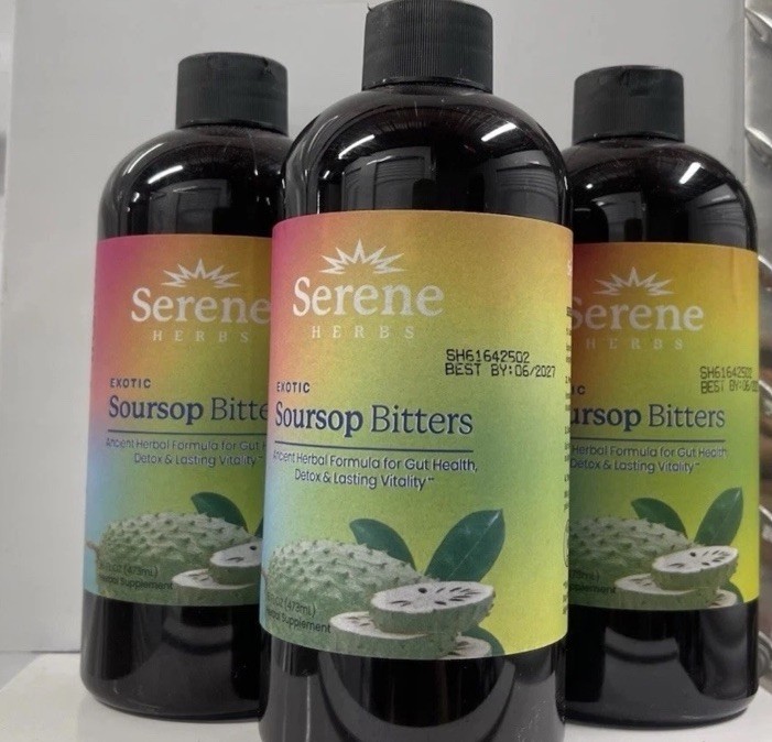 Exotic Soursop Bitters, 100% Pure Natural Organic Detox Herbs 16 oz(3 Bottles)