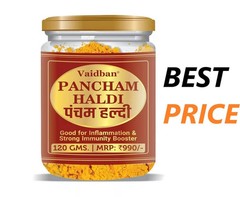 Vaidban Pancham Haldi Jar of 120gm Powder FREE SHIPPING