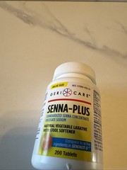 GeriCare Senna-Plus Natural Laxative with Stool Softener 200 Tablets Exp 05/2027