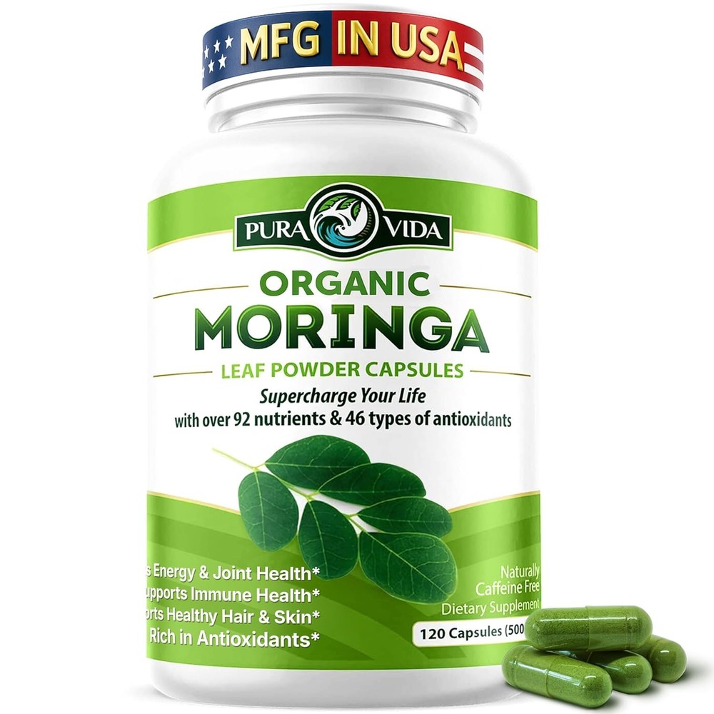 PURA VIDA MORINGA Capsules Single Origin Moringa Powder Organic. Pure Moringa