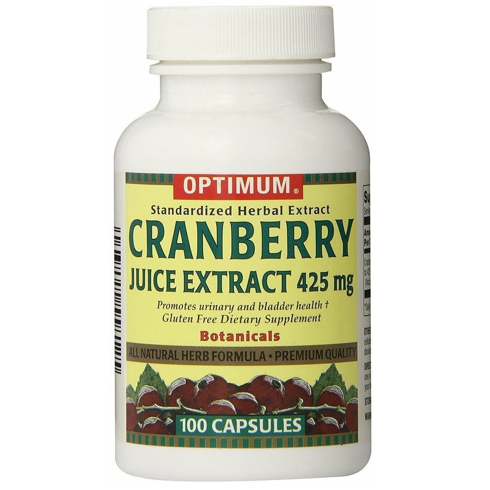 Optimum Cranberry Juice Extract Powder 425 mg Capsules, 100/Bottle, Exp. 02/2027