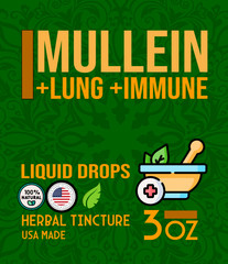 Mullein Extract for Lungs Herbal Respiratory Support EASY liquid Drops DLX USA