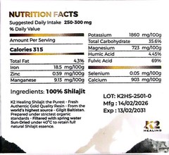Pure Himalayan Shilajit Resin 20g Authentic k2healingshilajit Lab Tested