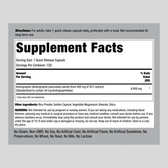 Andrographis Paniculata 8000mg | 120 Capsules | Non-GMO | by Piping Rock