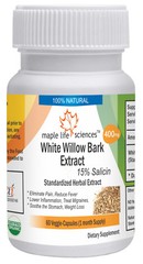 White Willow Bark Extract Capsules 15% Salicin Pure & High Quality