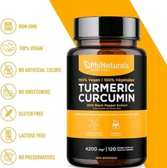 Turmeric Curcumin 95% Highest Potency 4200mg w/ BioPerine (120 caps)