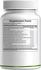 Irish Sea Moss bladderwrack Burdock Root w/ Black Seed Oil Ashwagandha 240 Pills
