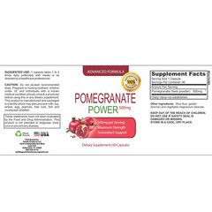 100% Pomegranate Extract 500mg Antioxidant Weight Loss Caps Free Shipping