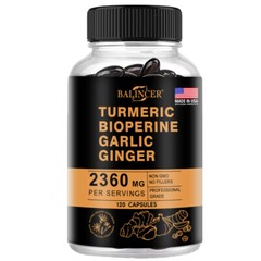 Curcumin Turmeric Highest Potency 95% 2360mg containing BioPerine Garlic Ginger
