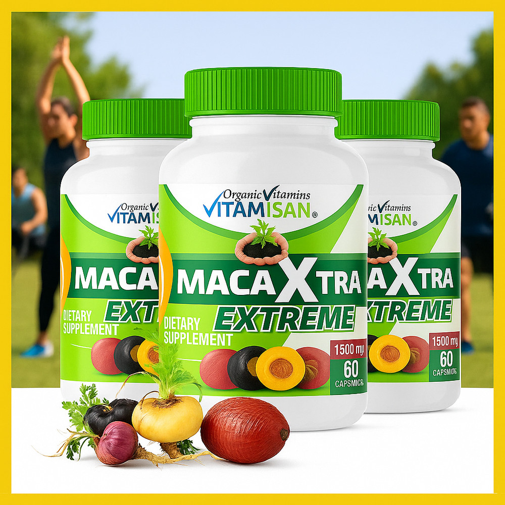 Organic Maca Root Black, Red, Yellow 1500 Mg 180 Capsules Peru Maca