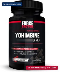 Force Factor Yohimbine Supplement for Men, Yohimbe Bark Extract | Superior Absor