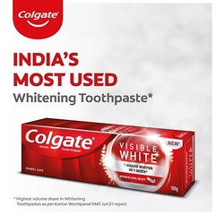 4 X 100gm Colgate Visible White Teeth Whitening Toothpaste Removes Plaque