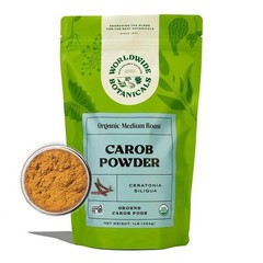 Organic Carob Powder, Medium Roast – 1 lb – Caffeine Free Cocoa Alternative –…