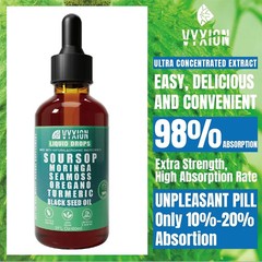 Vyxion Soursop Seamoss Moringa Oregano Turmeric Black Seed Oil – Liquid Drops