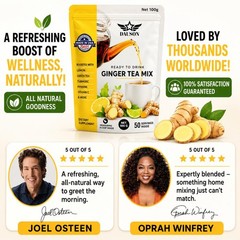 Ginger Turmeric Tea Powder for Digestion & Immune Support – Herbal Detox Blen…