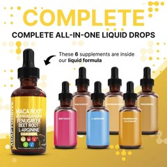 Pure Maca Root Liquid Drops with Ashwagandha,Fenugreek,Beet Root and LArginin