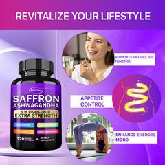 Saffron Ashwagandha – Stress & Anxiety Relief, Boost Stamina, Mood & Metabolism