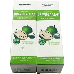 Graviola Leaf Liquid Extract 1fl oz – Organic Stress Relief EX 09/26 – LOT of 2