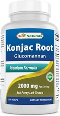 Best Naturals Konjac Glucomannan root 2000mg/serving 180 Veggie Caps