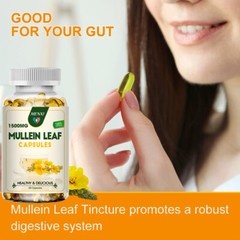 Mullein Leaf Capsules For Lung Cleansing & Detox Herbal Dietary Supplement 60PCS