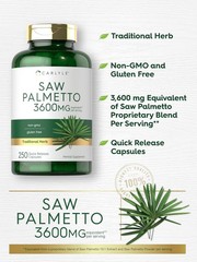 Saw Palmetto Extract | 3600mg | 250 Capsules | Non-GMO. Gluten Free | by Carlyle