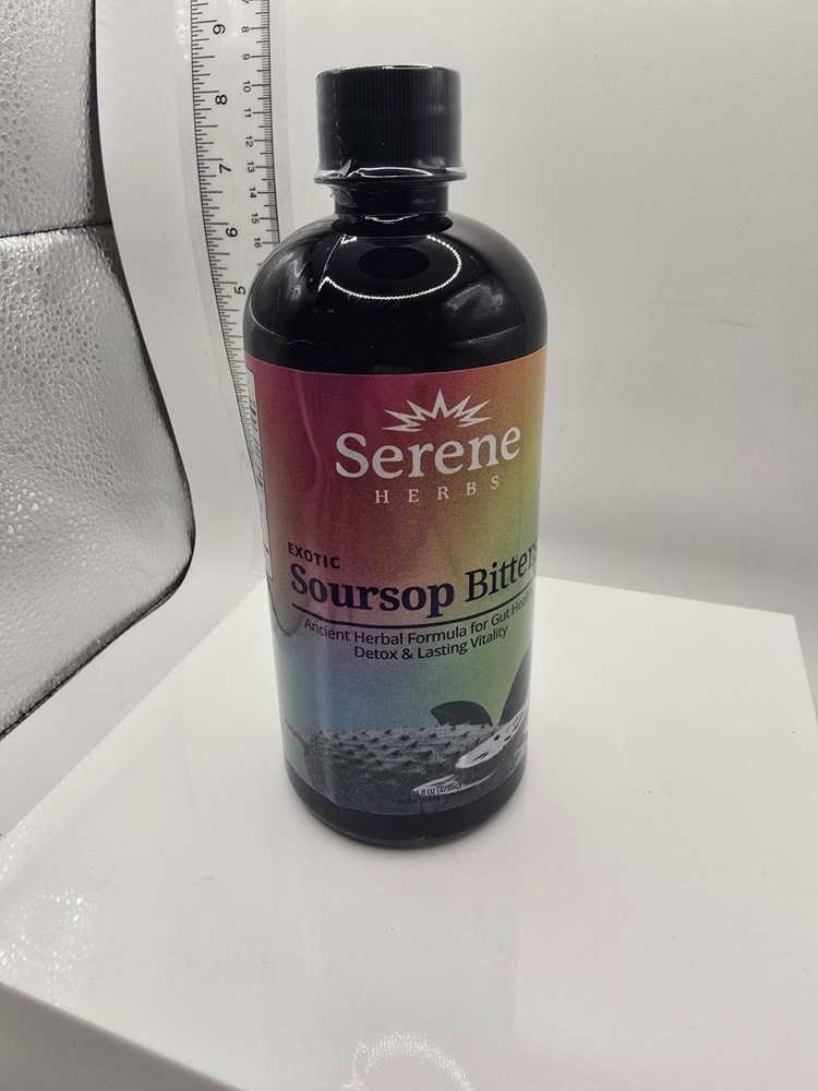 Serene Herb Exotic Soursop Bitters Liquid Gut Health Detox Lasting Vitality 16oz