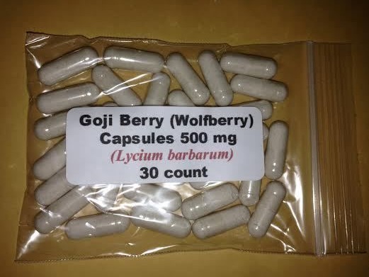 Goji Berry (Wolfberry) Capsules (Lycium barbarum) – 500 mg – 30 ct