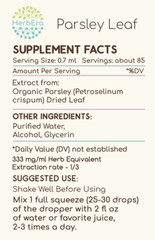 HerbEra Parsley Leaf Alcohol-FREE Tincture Organic (Petroselinum crispum)
