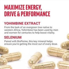 Yohimbine Supplement for Men, Yohimbe Bark Extract with Superior Absorption to E