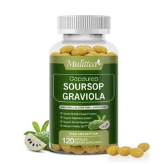 Soursop Graviola Capsules – Digestive, Immune & Respiratory Support, 120ct