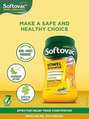 Softovac Isabgol Bowel Regulator Powder Psyllium Husk Fiber Support 450g x 1