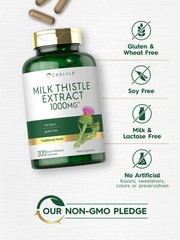 Milk Thistle Extract Capsules | 1000mg | 300 Count | Non-GMO | by Carlyle
