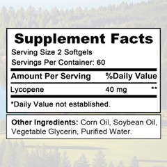 Lycopene Softgels 40mg High Protency Heart & Prostate Health Support
