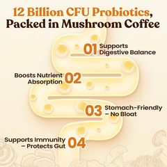 Venture Pal Mushroom Coffee, 12 Mushrooms, Focus & Digestion, 40 Servings | 12 A