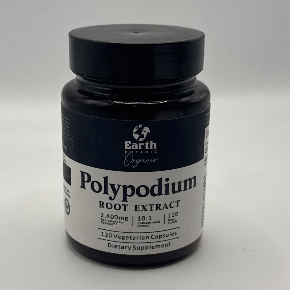 Earth Organic Polypodium Root Extract 120 Veg Capsules Exp 09/2027 NEW Sealed