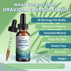 1-5X Soursop Graviola Liquid Drop+Sea Moss Turmeric Regeneration Immune 60ml