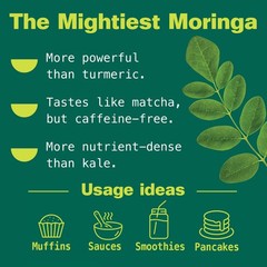 Organic Moringa Oleifera Leaf Powder – 100% Pure, Non-GMO, Smoothie & Tea Boost